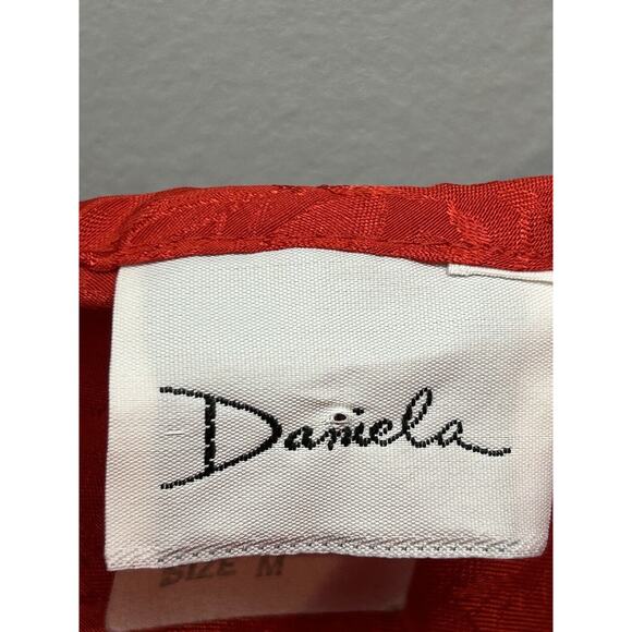 Vintage Daniela Cami‎ Tank Womens Medium Red Floral Embossed USA - Picture 4 of 7